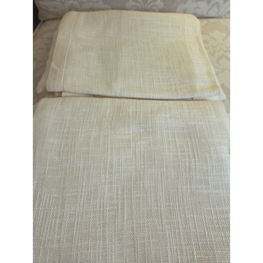 Quince 100% Cotton Sheer Curtains Set of 2 48" X 84" Cream NEW! Open Box $89 - Picture 6 of 10